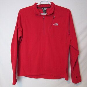 The North Face Red 1/4 Zip Fleece Top Jacket Mens Large Outdoor Collared